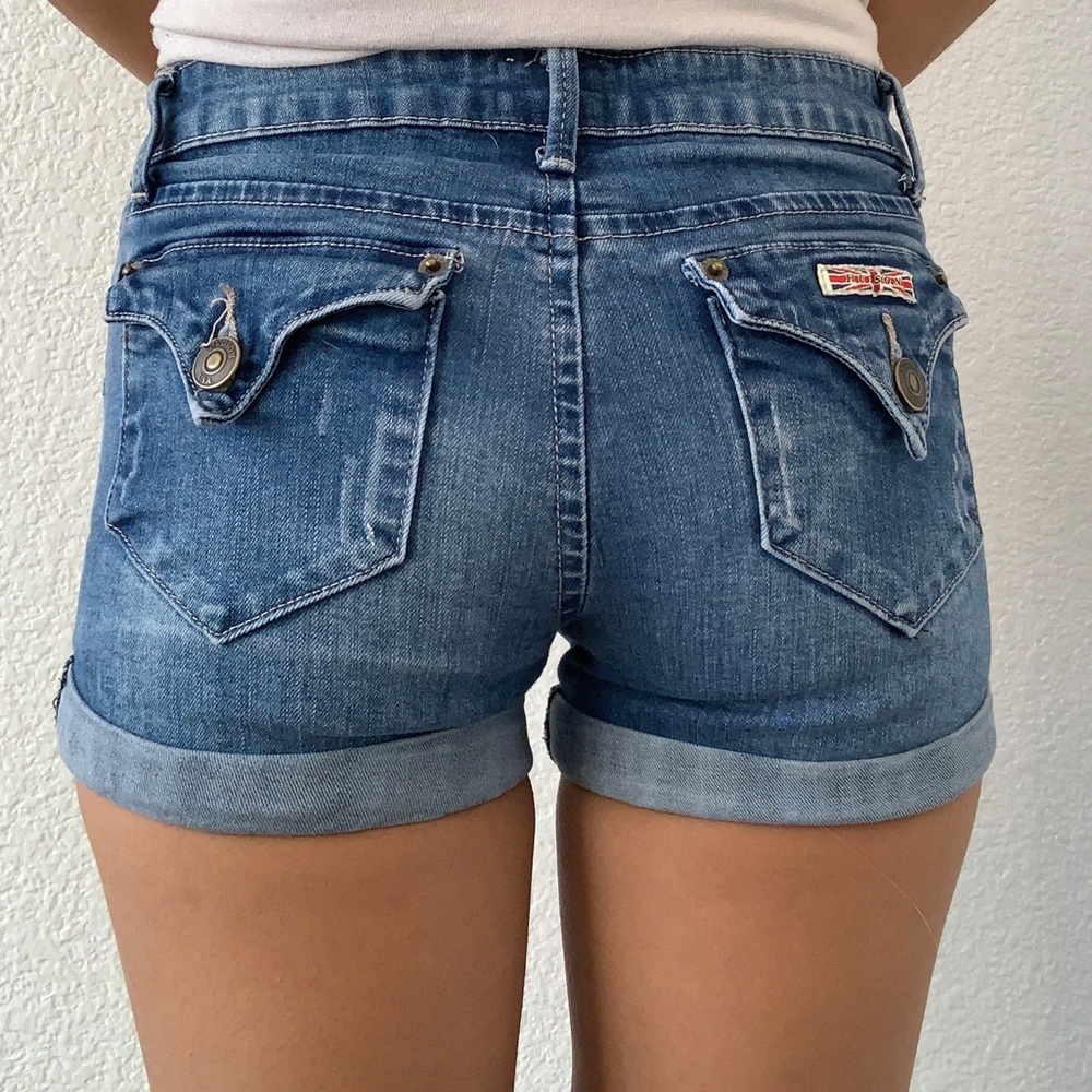 Hudson shorts size 14 in girls distressed blue wash jean